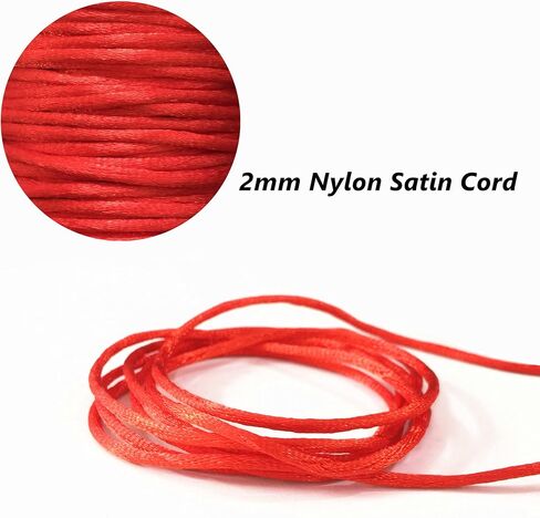 2mm x 100 Yards Premium Quality Satin Nylon Trim Cord Thread Beading String for Macrame Bracelets Chinese Knotting, Necklaces, Jewelry Making (Black) in Kuwait