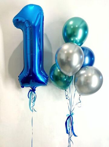 40 بوصة الأزرق الداكن 1 بالون لعيد الميلاد الأول، الأزرق رقم الأول بالون زينة عيد ميلاد لصبي رجل طفل رضيع، 10 21، العملاق رقم 1 بالون in Kuwait
