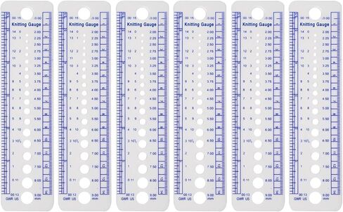 JKJF Pack of 6 Needle Gauge Needle Stencil Knitting Needle Ruler Stitch Knitting Needles Sizer Measuring Tool for Sewing Crafts in Saudi Arabia