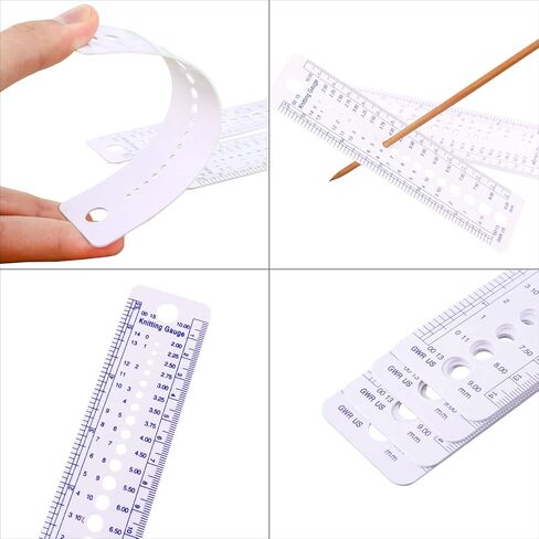 JKJF Pack of 6 Needle Gauge Needle Stencil Knitting Needle Ruler Stitch Knitting Needles Sizer Measuring Tool for Sewing Crafts in Saudi Arabia