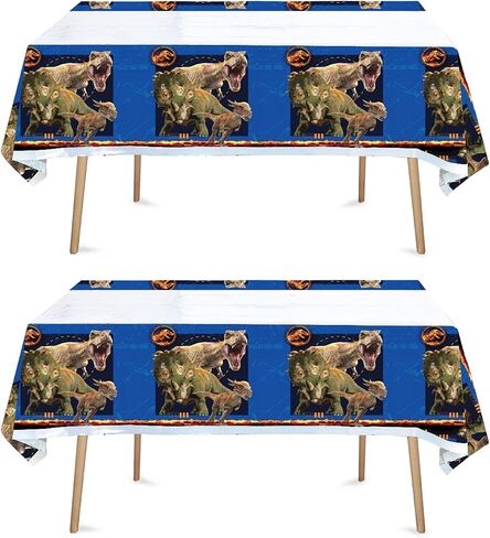 DAYIM 2pcs Dinosaur Tablecloth Dinosaur Party Tablecloth Dinosaur Party Table Cover Plastic Dino Table Decoration for Dinosaur Theme Birthday Baby Shower Party Supplies in Saudi Arabia