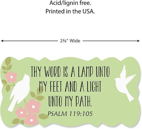 Inspirational Scripture Stickers- Set of 42 Scalloped Edge Seals, 3/4" x 2-1/2" in Saudi Arabia