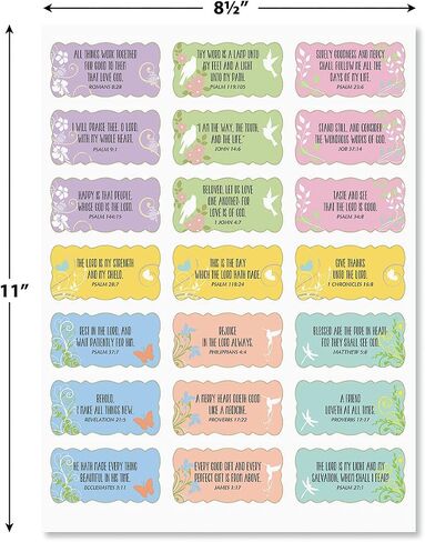 Inspirational Scripture Stickers- Set of 42 Scalloped Edge Seals, 3/4" x 2-1/2" in Saudi Arabia