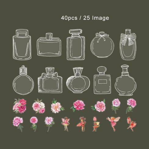 40 جهاز كمبيوتر شخصى خمر الوردي الأحمر الفاوانيا الأزهار الفينيل ملصقات شفافة الشارات السائبة زهرة الجنية جرة الفينيل ملصقات للماء لزجاجات المياه المغلفات سكرابوكينغ الأثاث الحرف بطاقة صنع اليوميات in Kuwait