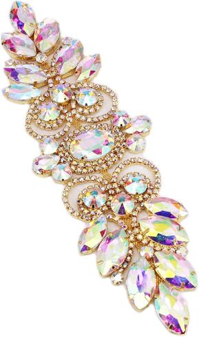 Phicmanlo Bling Sew على حجر الراين زين مع كريستال أكبر لتزيين المجوهرات الراقصة (الفضة ab) in Kuwait