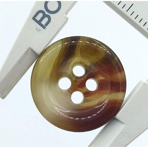Ecru, Brown and Grey Watercolour Buttons - Horn Buttons for Shirts, Jackets, Americans and Coats - Sewing Accessory - Made and Shipped from Spain (Brown 15 mm)