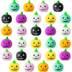 WATINC 28pcs Halloween Pumpkin Mochi Squeeze Toys for Kids, Happy Halloween Stress Relief Gifts Mochi Fidget Toys Treat Goodie Bags Fillers Classroom Prize Christmas Stocking Party Favors Decorations in Kuwait
