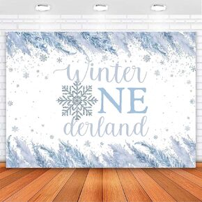 Avezano Winter Onederland Backdrop Winter Onederland Birthday Party Decorations Snowflake 1st Birthday Banner Girl Boho Onederland 1st Photo Booth Props (Pink, 7x5ft, 83x59inch)