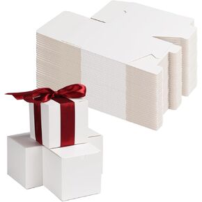 Calenzana 4x4x4 Inches Small Gift Box with lids Pack of 100, White Gift Boxes Bridesmaid Proposal Box for Candy Crafting Wedding Party Favor Birthday Gift Boxes
