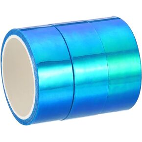 PATIKIL Metalized Tape 0.59 Inch x 5.5 Yards, 3 Roll Self Adhesive Holographic Foil Mirror Metallic Masking Sticker for DIY Art Craft Wrapping Decoration, White
