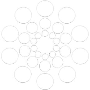 CREATCABIN 1 Box 30Pcs 3 Sizes Beading Hoops Brass Open Bezel Linking Rings 925 Sterling Silver Plated Hollow Round Connector Links Circle Frame Pendants for DIY Jewelry Making Earrings Findings