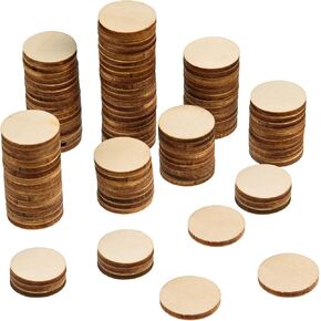300 Pieces Unfinished Wood Circles, 1 Inch Wood Circles for Crafts, Small Round Wooden Discs Wood Blanks Round Cutouts Ornaments Slices for DIY Art Crafts Christmas Decorations in Saudi Arabia