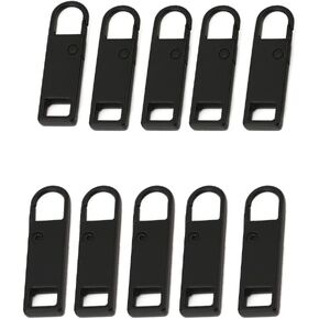 10 قطع سحاب تسحب علامة تبويب بديلة طقم إصلاح سحاب قابل للفصل وموسعات علامة تبويب مثبتة بسحاب لحقائب الأمتعة وحقائب الظهر (أسود) in Kuwait