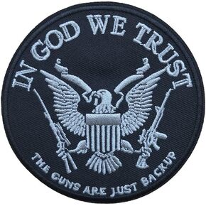 KLORIZ in GOD WE Trust Eagle with Guns Embroidered Iron On Patch Appliques Clothing Accessory in Saudi Arabia
