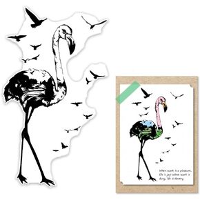 Flamingo Clear Stamps for Card Making, Bird River Scenery Transparent Rubber Stamps for Bullet Journal DIY Scrapbook Decoration Handmade Crafts Notebook in Kuwait