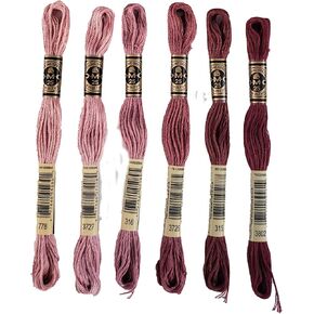 DMC 6-Strand Embroidery Cotton Bundle - Antique Mauve Family -6 Skeins of Thread - 8.7yd Skeins in Saudi Arabia