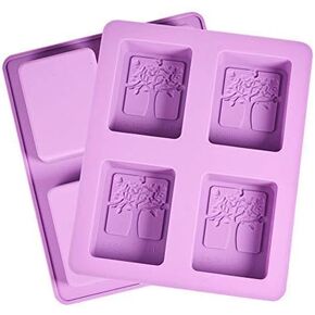 WANDIC Flower Tree Silicone Soap Mold, 2 Pcs Tree of Life Resin Mold for DIY Soap Making, 4 Cavity in Saudi Arabia