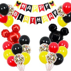 Cartoon MouseThemed Birthday Decorations - Cartoon Mouse Banner Garland Cartoon Mouse Head Balloons for Birthday Party Supplies in Kuwait