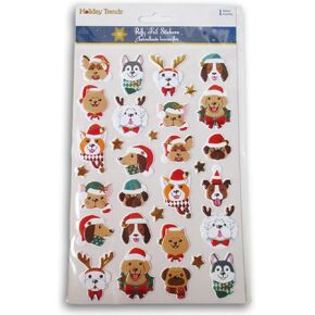 Christmas Dog and Stars Puffy Foil Stickers for Crafts, Cardmaking, Scrapbooks & More – 31 Pc in Saudi Arabia