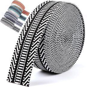 Nylon Webbing 1.5 inch -6 Yards Black Jacquard Cotton Webbing -Straps Seat Belt Ribbon Polyester Webbing for Crafts Pet Collars Leash Backpack Strap Belt -38mm 1 1/2 inch