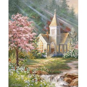 BOHUAYI مجموعات الطلاء الماسي للبالغين، طلاء يدوي 5D بالأرقام للبالغين المبتدئين، لوحات فنية بنقاط الماس الحفر الكامل DIY لديكور المنزل الجداري 11.8 × 15.7 بوصة (الكنيسة) in Kuwait