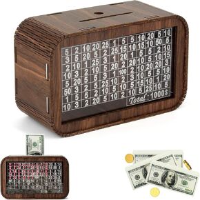 Giftota Wooden Piggy Bank for Boys Girls, Cash Coin Can for Kids, Coin Money Bank for Children, Saving Bank Box Toy Idea Gift for Birthday, Christmas, Baby Shower, Children's Day