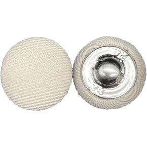 20PC Beige Btriped Fabric Covered Sewing Buttons with Metal Shank,Striped Fabric Buttons for Clothes,Dress,Suits,DIY Projects,Sewing Accessories11.5mm