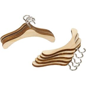 Gadpiparty Dollhouse Hangers Doll Wooden Miniature House Coat of Dolls Supplies Hangers, XXS Wardrobe Holders Dollhouse Wood Accessories