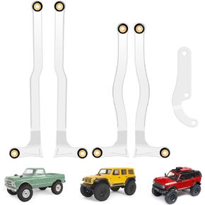 McCue RC Praying Mantis Link Tucked Inward Links High Clearance Links for Axial 1/24 SCX24 C10 JLU Bronco RC Crawler Upgrade Parts - 5 PCS (Red)