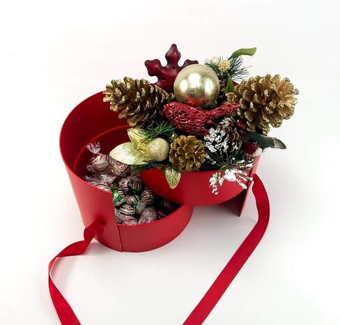 UNIKPACKAGING Premium Quality Round Flower/Gift Box 2 TIER w Lid, Size 7.8 dia x 7 inch for Luxury Arrangements (White) in Saudi Arabia