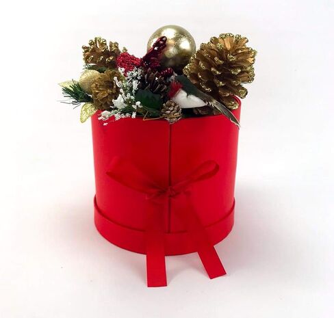 UNIKPACKAGING Premium Quality Round Flower/Gift Box 2 TIER w Lid, Size 7.8 dia x 7 inch for Luxury Arrangements (White) in Saudi Arabia