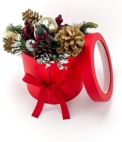 UNIKPACKAGING Premium Quality Round Flower/Gift Box 2 TIER w Lid, Size 7.8 dia x 7 inch for Luxury Arrangements (White) in Saudi Arabia
