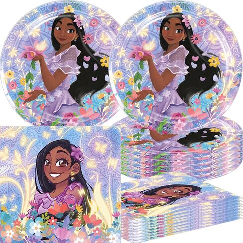 دوميدولا 40 قطعة من زينة حفلات ايزابيلا تتضمن 20 طبقًا و20 منديلًا لمستلزمات حفلات اعياد الميلاد انكانتو ايزابيلا in Kuwait