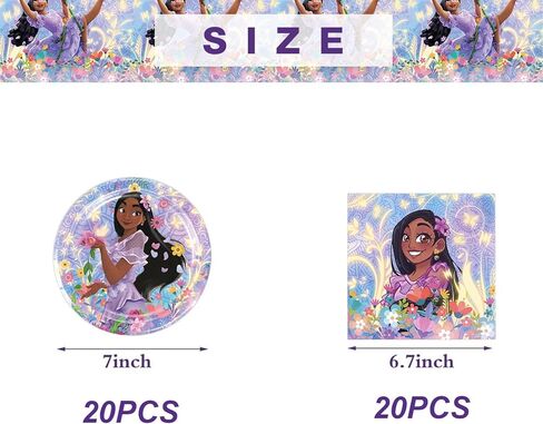 دوميدولا 40 قطعة من زينة حفلات ايزابيلا تتضمن 20 طبقًا و20 منديلًا لمستلزمات حفلات اعياد الميلاد انكانتو ايزابيلا in Kuwait