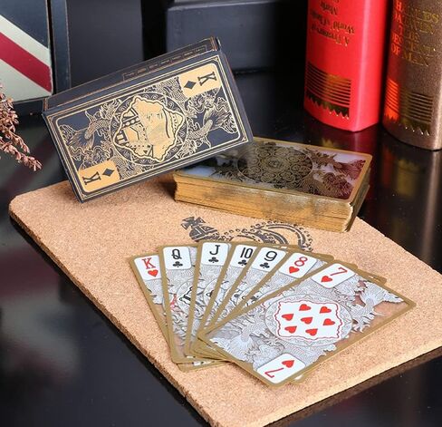 zaixko Plastic Playing Cards Gold Edge Deck of Cards Game Collection Gift Poker Dragon Pattern LuxuryTransparent Playing Cards in Saudi Arabia