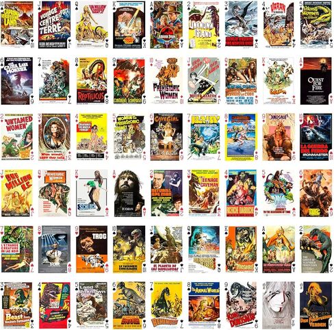 FLONZGIFT WWII Movies Playing Cards (Poker Deck 54 Cards All Different) Vintage WWII World War Movies Covers in Kuwait