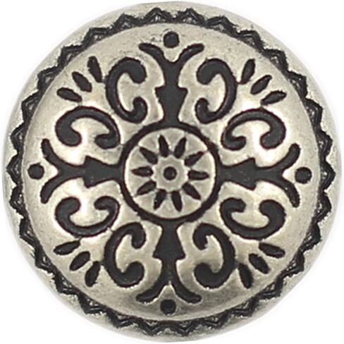 Bezelry 20 Pieces Damascene Carvings Antique Silver Color Metal Shank Buttons. 10mm (3/8 inch) in Saudi Arabia