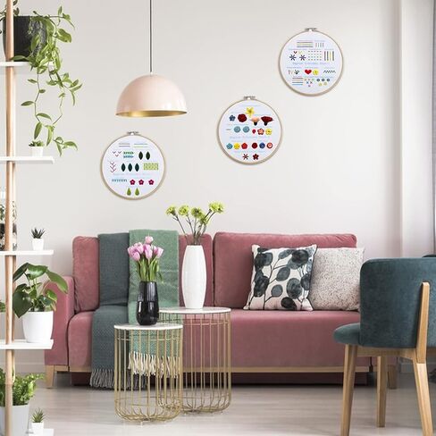 مجموعة تمارين التطريز للمبتدئين من 3 مجموعات من التطريز لتعلم 30 غرزة مختلفة لخياطة اليد لعاشقي الأعمال الحرفية مع قماش مطرز مع تقنيات مهارات التطريز للبالغين والأطفال in Kuwait