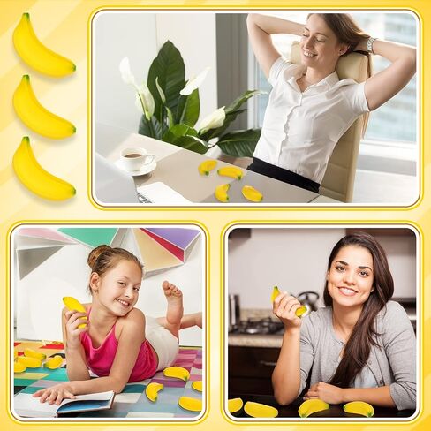 Leyndo72 Pcs Mini Banana Stress Balls Foam Banana Stretchy Toys Party Favor Banana Toy Stress Relief Banana Fidget Toy Ball with Storage Bag for Anxiety Relief School Carnival Reward Party Supplies in Saudi Arabia