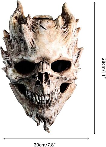 قناع الهالوين المخيف من WBTY، غطاء وجه هيكل عظمي للهالوين المخيف، غطاء وجه رعب من اللاتكس، غطاء رأس هيكل عظمي للهالوين لحفلات الهالوين الكرنفال in Kuwait