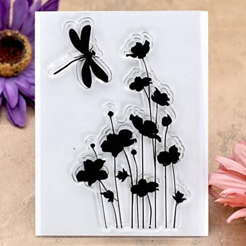 Kwan Crafts 4 Sheets Different Style Tree Flowers Clear Stamps for Card Making Decoration and DIY Scrapbooking in Saudi Arabia