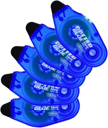 Fullmark Model K Dotted Tape Glue, 0.2 inch (6 mm) x 69.1 ft (18 m), Blue, 3 Pieces GLUE TAPE in Kuwait