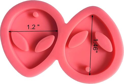 Shiny Mini Alien Face Shape Resin Jewelry Earring Keychain Silicone Mold for DIY Trinket Desserts Cake Topper Decoration Polymer Clay Resin Casting Silicone Mold in Kuwait