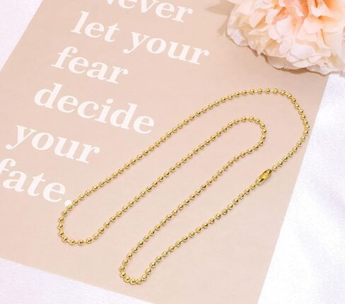Shapenty 50CM/20Inch Metal Ball Bead Chains Necklace for DIY Craft Dog Tag Keychain Necklace Jewelry Finding Making Accessories, 10PCS (Silver) in Saudi Arabia