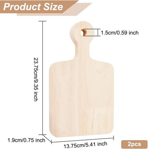 OLYCRAFT 2pcs 9.4x5.4 Inch Rectangle Wooden Sorority Paddle Wooden Tray Plates Unfinished Solid Pine Wood Plates Natural Wooden Display Plate for DIY Crafts Painting Home Decoration in Saudi Arabia