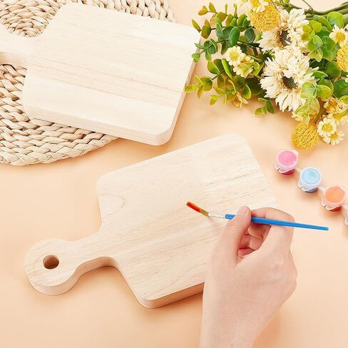 OLYCRAFT 2pcs 9.4x5.4 Inch Rectangle Wooden Sorority Paddle Wooden Tray Plates Unfinished Solid Pine Wood Plates Natural Wooden Display Plate for DIY Crafts Painting Home Decoration in Saudi Arabia