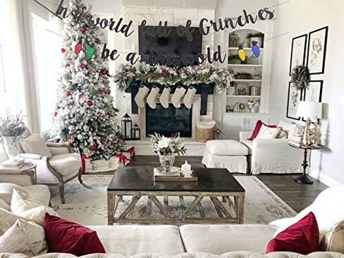 In A World Full of Grinches Be A Griswold BBanner ، Ugly Christmas Sweater Party Banner ، Funny Christmas Decorations، ديكورات عطلة الكريسماس، ديكورات عطلة عيد الميلاد ديكورات عيد الميلاد in Kuwait