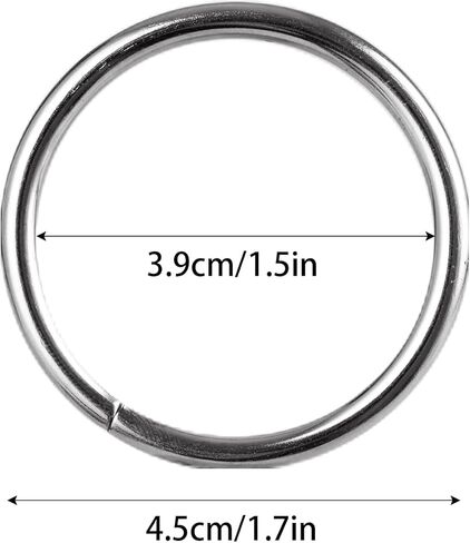 120 PCS 1.5 inch Silver Metal O Rings Set, Heavy Duty Belt Steel Round O Rings, Multi-Purpose Hardware Webbing Metal Buckle for Bags Belts Dog Leashes Hanging Basket, DIY Napkin Rings (38mm) in Kuwait