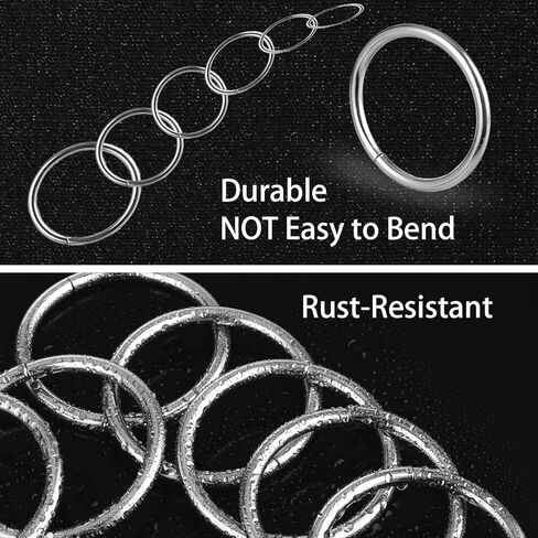 120 PCS 1.5 inch Silver Metal O Rings Set, Heavy Duty Belt Steel Round O Rings, Multi-Purpose Hardware Webbing Metal Buckle for Bags Belts Dog Leashes Hanging Basket, DIY Napkin Rings (38mm) in Kuwait