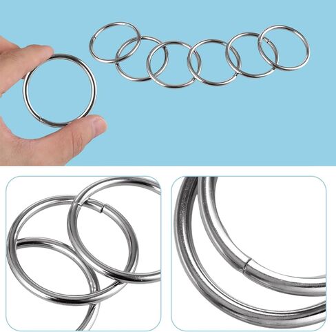 120 PCS 1.5 inch Silver Metal O Rings Set, Heavy Duty Belt Steel Round O Rings, Multi-Purpose Hardware Webbing Metal Buckle for Bags Belts Dog Leashes Hanging Basket, DIY Napkin Rings (38mm) in Kuwait